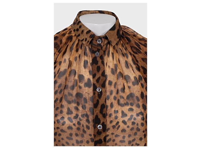 Seidenbluse mit Tierdruck von Dolce & Gabbana - Größe XS/IT38 Gebraucht - Ansicht 4
