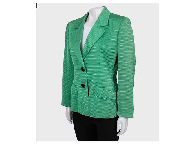 Saint Laurent Schicke Grüne Tailored Jacke - Größe XL  Gebraucht - Ansicht 2