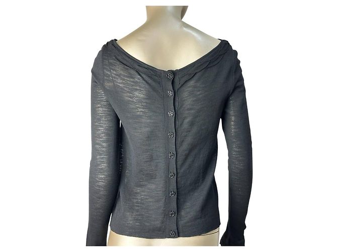 Timeless Chanel 2011 Top de Viscosa Negro Talla 36 Usado - vista 4