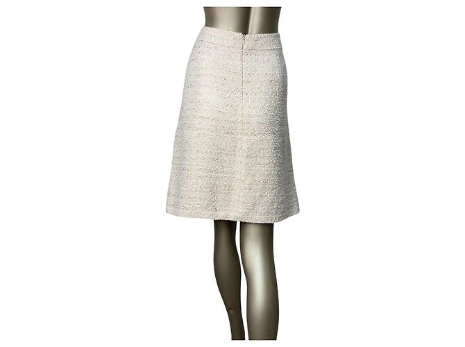 Timeless Saia de tweed branca Chanel Tamanho 44 Usada - vista 2