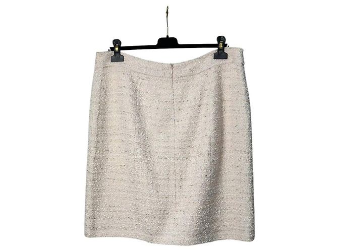 Timeless Saia de tweed branca Chanel Tamanho 44 Usada - vista 4