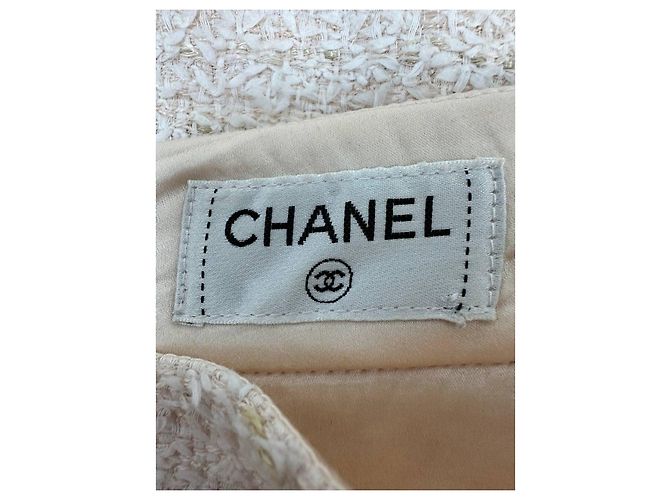 Timeless Saia de tweed branca Chanel Tamanho 44 Usada - vista 6