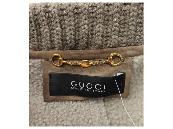 Gucci Kaschmirkragen Gürtel Shearling Lederjacke Größe 40 Gebraucht - Ansicht 5