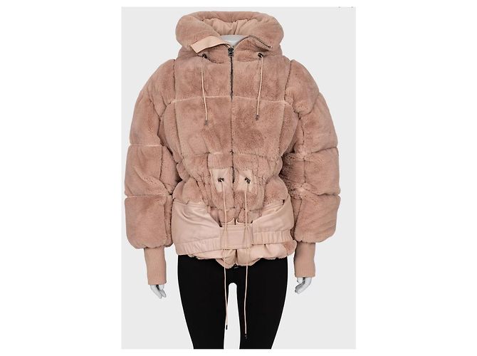 Tom Ford Pink Faux Fur Oversized Puffer Coat Größe M Gebraucht - Ansicht 5