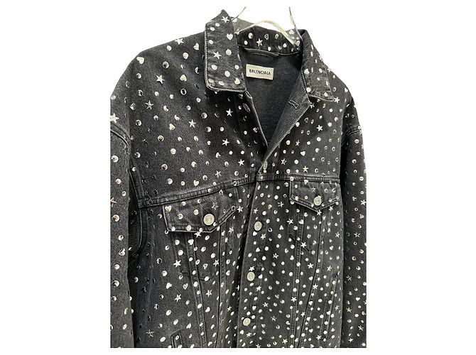Graue Denim-Jacke von Balenciaga - Damen Größe 34 Gebraucht - Ansicht 4