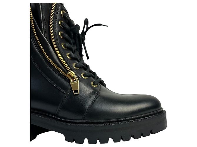 Stivali con zip Balmain Black Army Ranger Taglia 37 Usati - vista 3