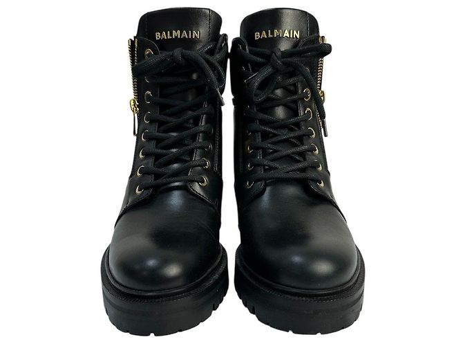 Stivali con zip Balmain Black Army Ranger Taglia 37 Usati - vista 4