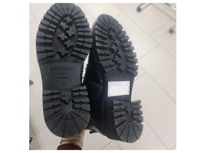 Stivali con zip Balmain Black Army Ranger Taglia 37 Usati - vista 7