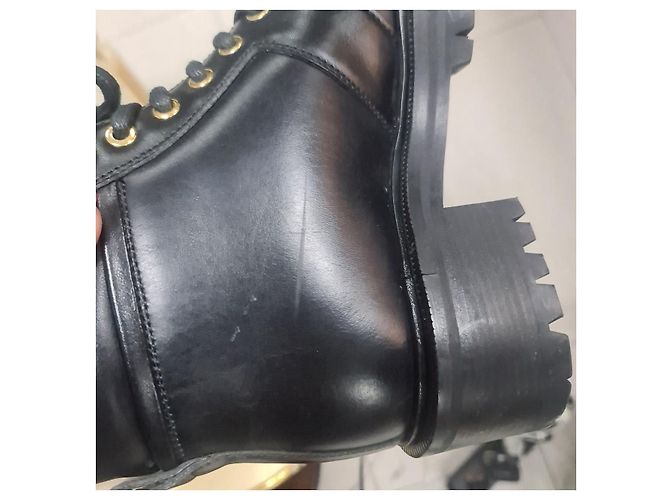Stivali con zip Balmain Black Army Ranger Taglia 37 Usati - vista 8