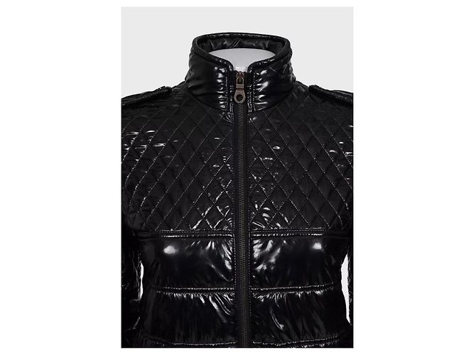 Chanel Fall 2011 Black Polyurethane Fitted Jacket FR40 Pre-owned - view 4