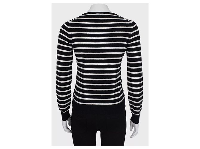 Timeless Chanel gestreifter Kurzflor-Strickpullover - Größe S gebraucht - Ansicht 3