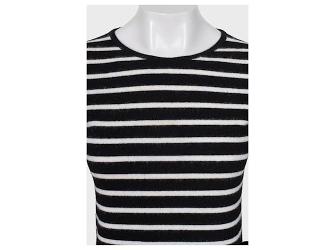 Timeless Chanel gestreifter Kurzflor-Strickpullover - Größe S gebraucht - Ansicht 4