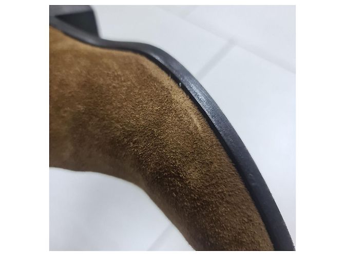 Botas de Tobillo WEST HARNESS de Ante Marrón SAINT LAURENT Talla 38.5 Pre-owned - vista 11