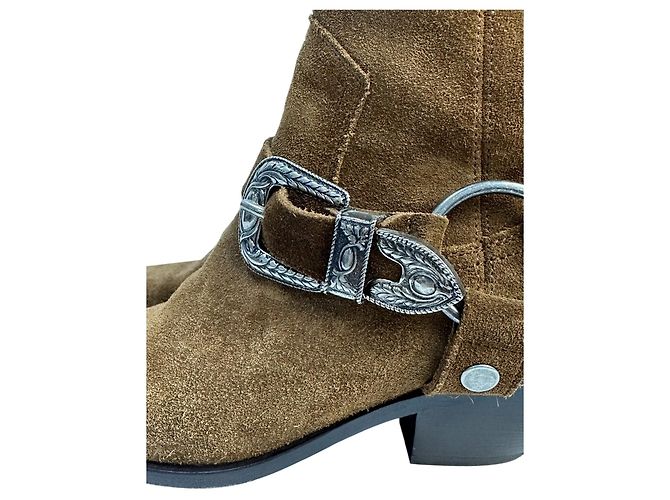 Botas de Tobillo WEST HARNESS de Ante Marrón SAINT LAURENT Talla 38.5 Pre-owned - vista 5