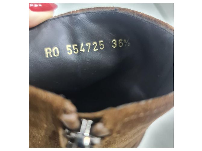 Botas de Tobillo WEST HARNESS de Ante Marrón SAINT LAURENT Talla 38.5 Pre-owned - vista 8