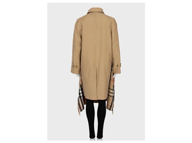 Manteau en coton beige à carreaux Burberry - Taille UK10 / M D'occasion - vue 3