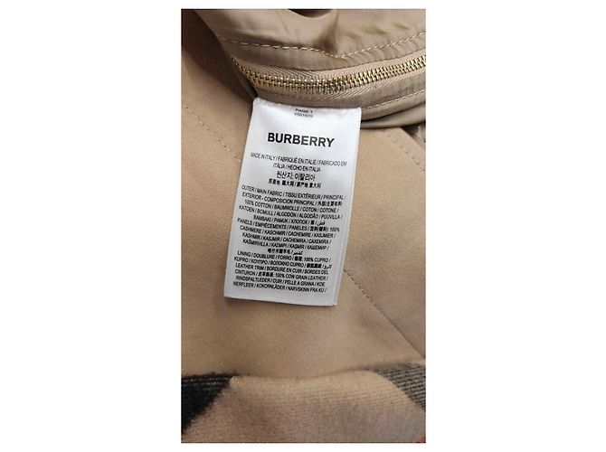 Manteau en coton beige à carreaux Burberry - Taille UK10 / M D'occasion - vue 5