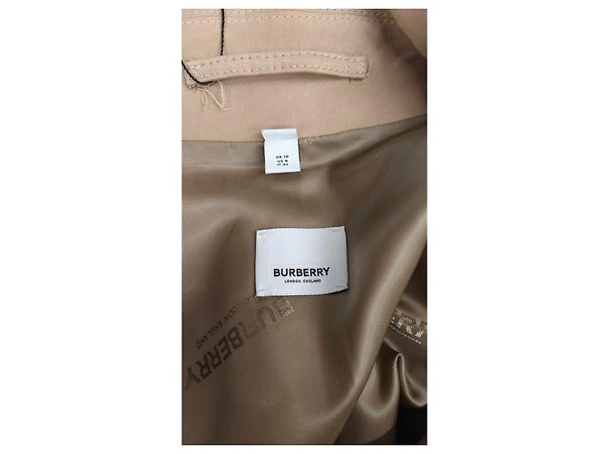 Manteau en coton beige à carreaux Burberry - Taille UK10 / M D'occasion - vue 6
