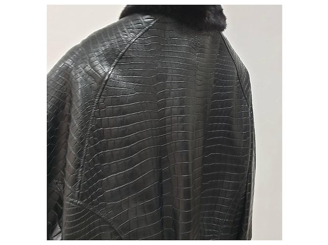 Zilli Krokodilprägung Lammleder gefütterte Jacke Größe 58 Gebraucht - Ansicht 6