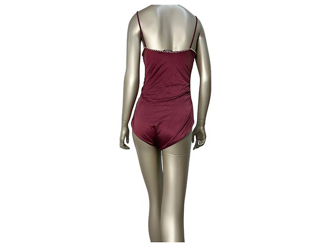 Bañador Chanel perlas burdeos Talla 42 de segunda mano - vista 2