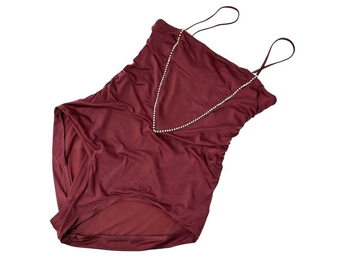 Bañador Chanel perlas burdeos Talla 42 de segunda mano - vista 4