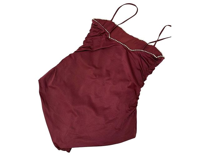 Bañador Chanel perlas burdeos Talla 42 de segunda mano - vista 5