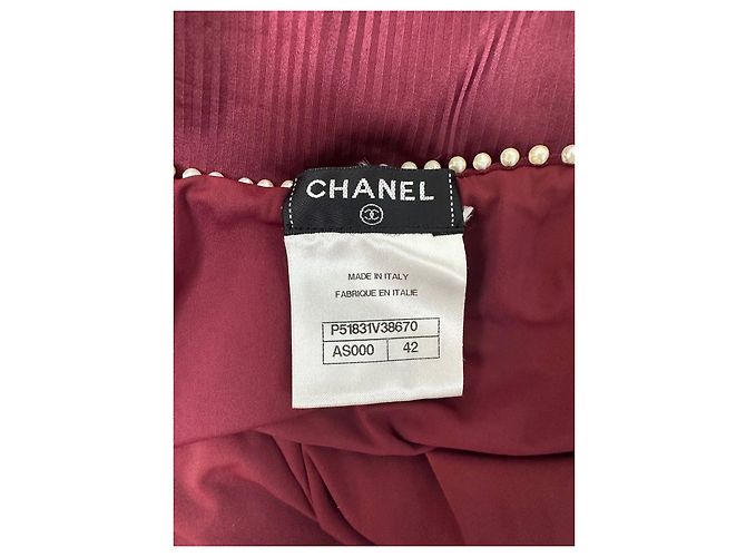 Bañador Chanel perlas burdeos Talla 42 de segunda mano - vista 7