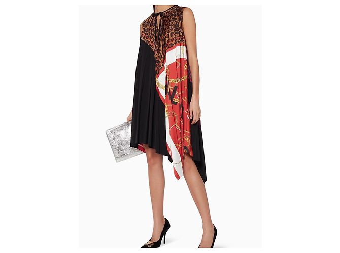 Abito sciarpa con stampa floreale e logo BALENCIAGA in multicolore usato - vista 2