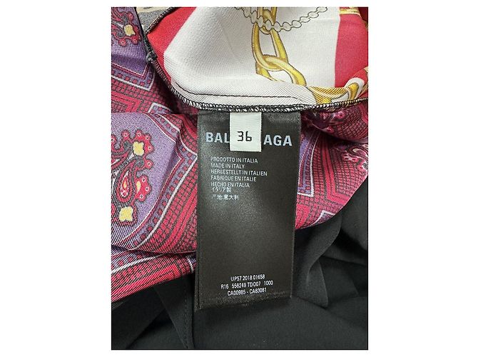 Abito sciarpa con stampa floreale e logo BALENCIAGA in multicolore usato - vista 7