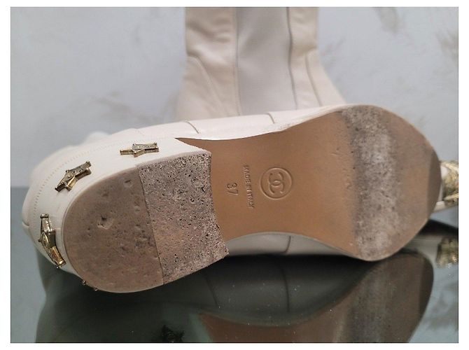 Botines de cuero beige Chanel Paris-Dallas - Talla 37 Usado - vista 13