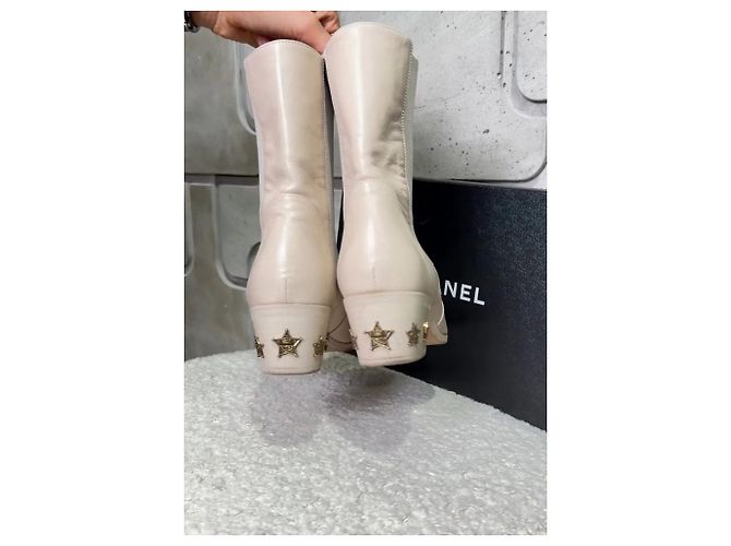 Botines de cuero beige Chanel Paris-Dallas - Talla 37 Usado - vista 5