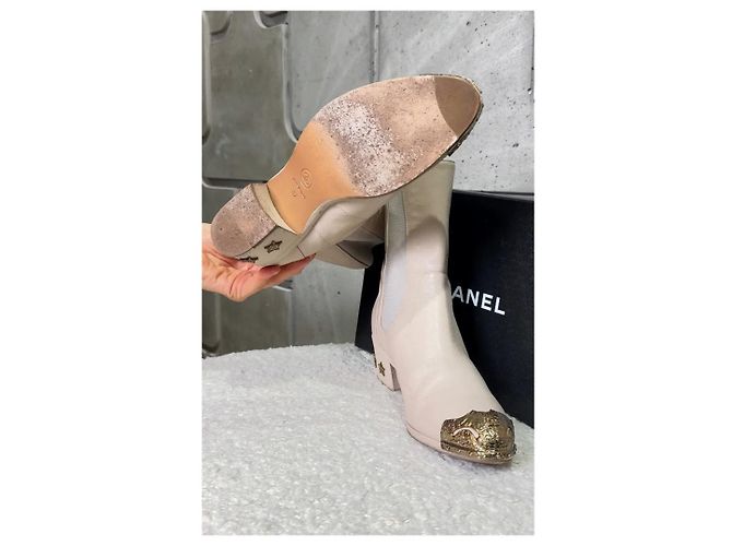 Botines de cuero beige Chanel Paris-Dallas - Talla 37 Usado - vista 6
