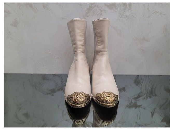 Botines de cuero beige Chanel Paris-Dallas - Talla 37 Usado - vista 8