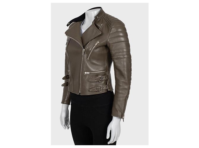 Céline Celine braune gesteppte Lederjacke - Größe FR38 (US M) Gebraucht - Ansicht 2