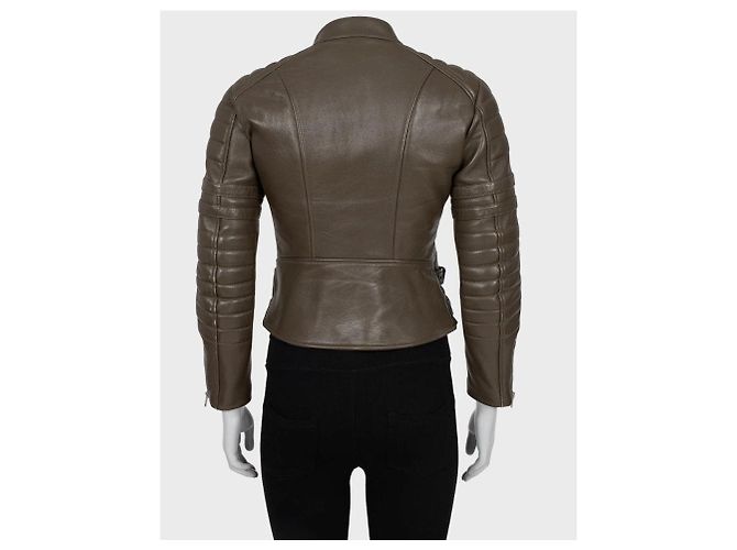Céline Celine braune gesteppte Lederjacke - Größe FR38 (US M) Gebraucht - Ansicht 3