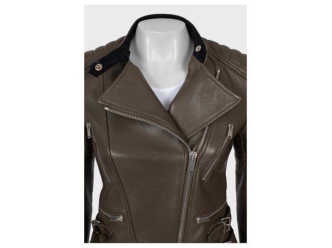Céline Celine braune gesteppte Lederjacke - Größe FR38 (US M) Gebraucht - Ansicht 4