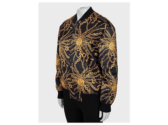 Céline Celine Schwarze Signature Print Bomberjacke - Größe S (FR36) Gebraucht - Ansicht 2
