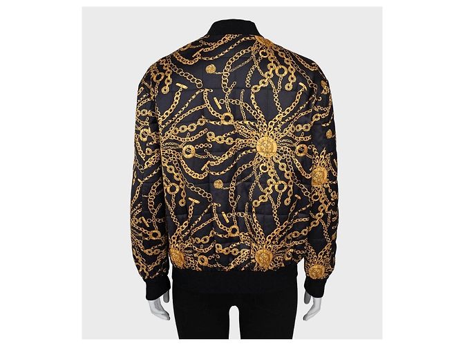 Céline Celine Schwarze Signature Print Bomberjacke - Größe S (FR36) Gebraucht - Ansicht 3