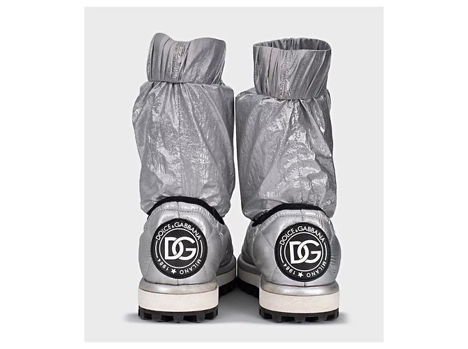 Dolce & Gabbana Silver Elastic Ankle Boots - Size 39 Pre-owned - view 4