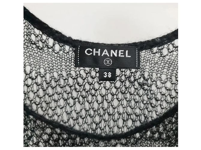 CHANEL COCO Top de Punto de Cachemira de Rayón con Botones de Encaje en Capas Talla 38 de segunda mano - vista 2