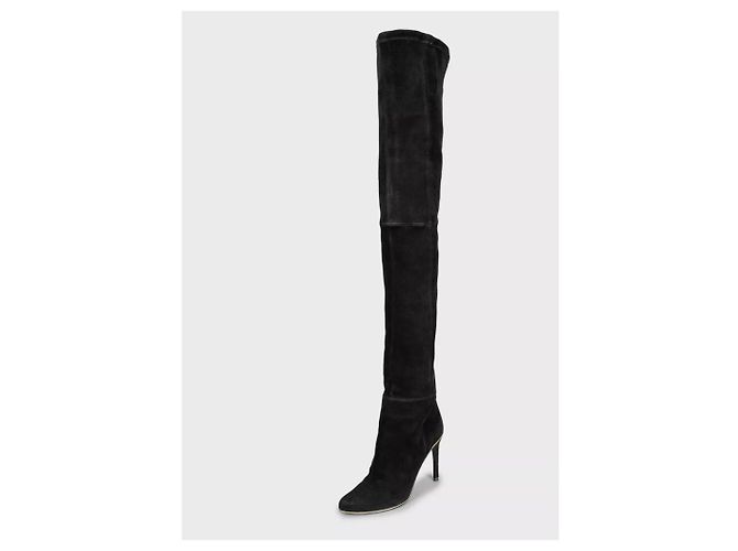 Stivali in suede blu Balmain sopra il ginocchio Taglia 38,5 Usati - vista 4