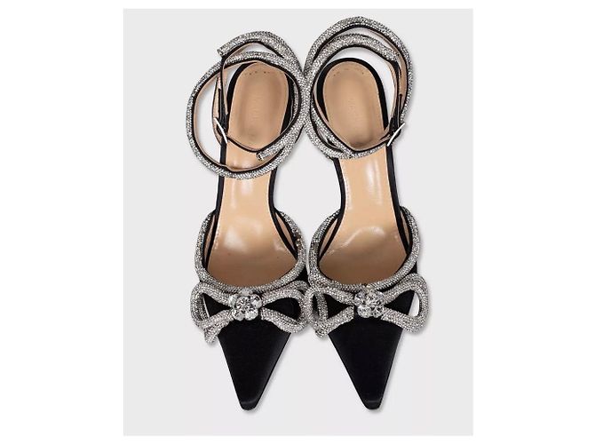Mach & Mach Silberne Kristall Slingback-Pumps - Größe 39 Gebraucht - Ansicht 2