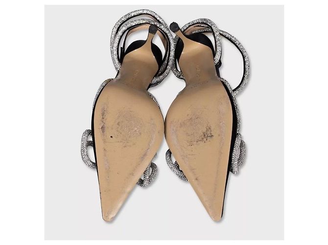 Mach & Mach Silberne Kristall Slingback-Pumps - Größe 39 Gebraucht - Ansicht 5