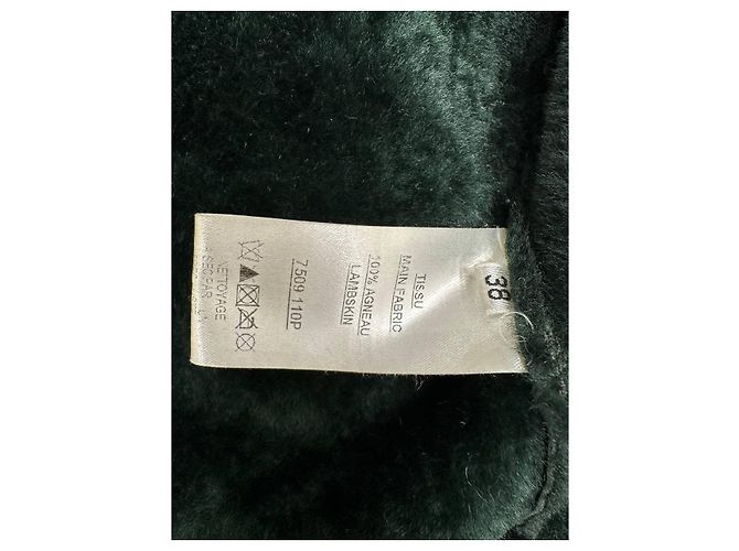 Balmain Grüne Shearling Bikerjacke - Größe 38 Gebraucht - Ansicht 7