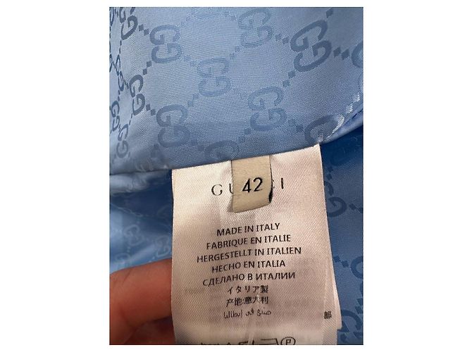 Chaleco puffer Gucci blanco con cuello de rosa - Talla 42 - Usado - vista 6