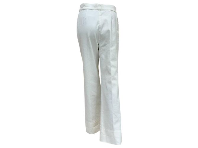 Timeless Pantalones de globalización blancos de algodón Chanel elegantes - Talla 38 - Usado - vista 2