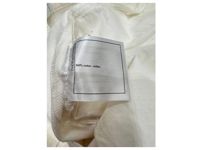 Timeless Pantalones de globalización blancos de algodón Chanel elegantes - Talla 38 - Usado - vista 5