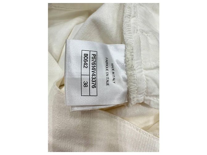Timeless Pantalones de globalización blancos de algodón Chanel elegantes - Talla 38 - Usado - vista 6