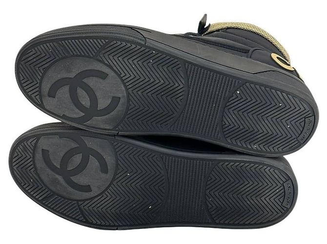 Baskets en nylon avec logo CC entrelacé de Chanel - Taille 40 - D'occasion - vue 5