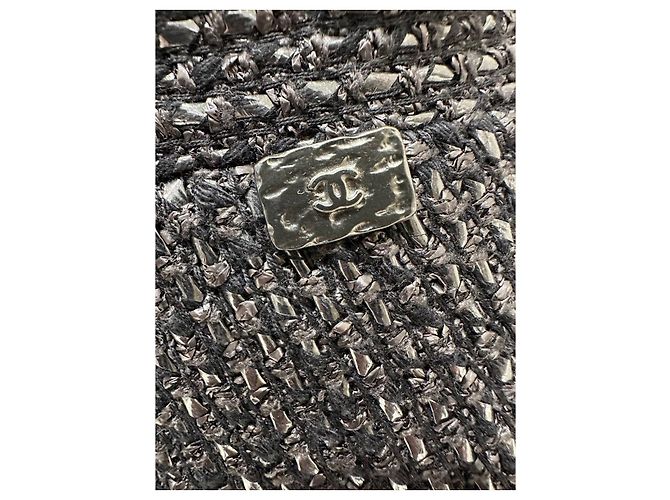 Timeless CHANEL 2014 Schwarzer Tweed Midikilt - Größe 36FR Gebraucht - Ansicht 3